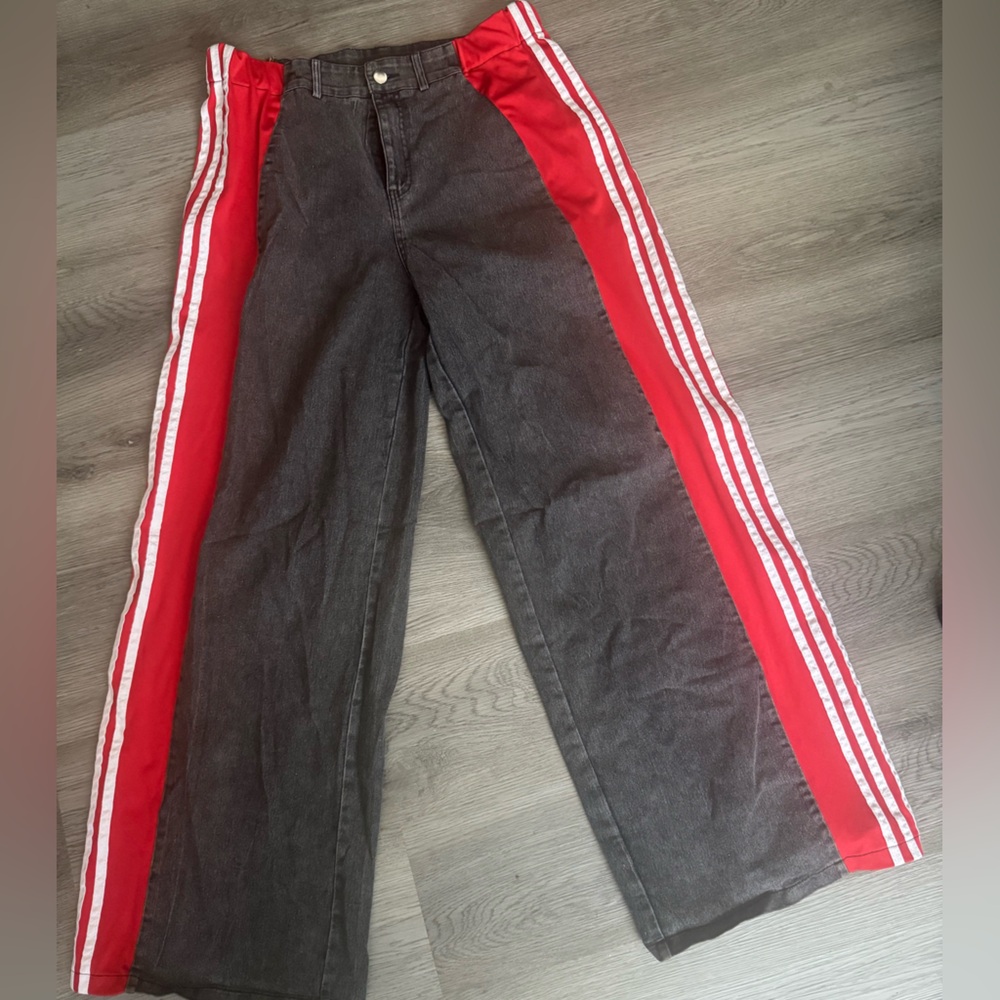Gray Pants with Red Stripe